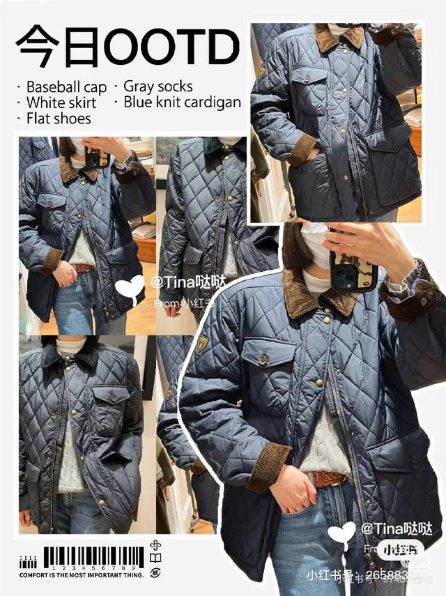 正确细节 Ralph Lauren 拉夫劳伦经典工装菱格复古棉服夹克外套 尼龙面料搭配复古灯芯绒，整件衣服非常重工，立体工装口袋，腋下带气眼，下摆开叉，独立开模