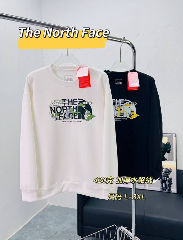 The North Face 北面冬季加厚420G水貂绒圆领卫衣 渠道货！高版本细节首选！三标齐全，品相丸美！ 这款设计的挺阔感、廓形感，全都好到不行！！ 做工