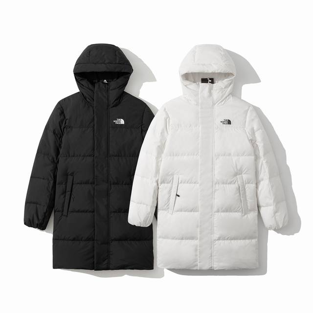 The North Face 23Fw胸前徽标logo印花长袖连帽羽绒服黑色白色 苏志燮片场同款，妥妥的团服，团服购买有优惠！ 90白鸭绒填充 行走的羽绒被 零