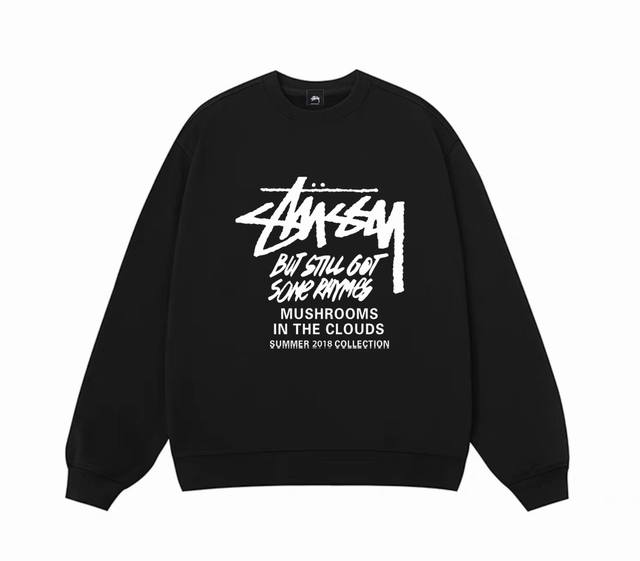 银狐绒加厚 Stussy 斯图西24Ss官网限定收集2018年夏天主题冬季加绒加厚圆领卫衣 高端冬季加绒卫衣系列 本款甄选530G银狐绒加厚面料 区别市场便宜货