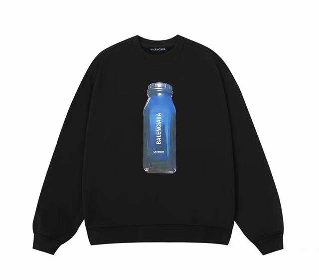 银狐绒加厚 Balenciaga巴黎世家新款水瓶冬季加绒加厚圆领卫衣 高端冬季加绒卫衣系列 本款甄选530G银狐绒加厚面料 区别市场便宜货200G低廉单薄品质