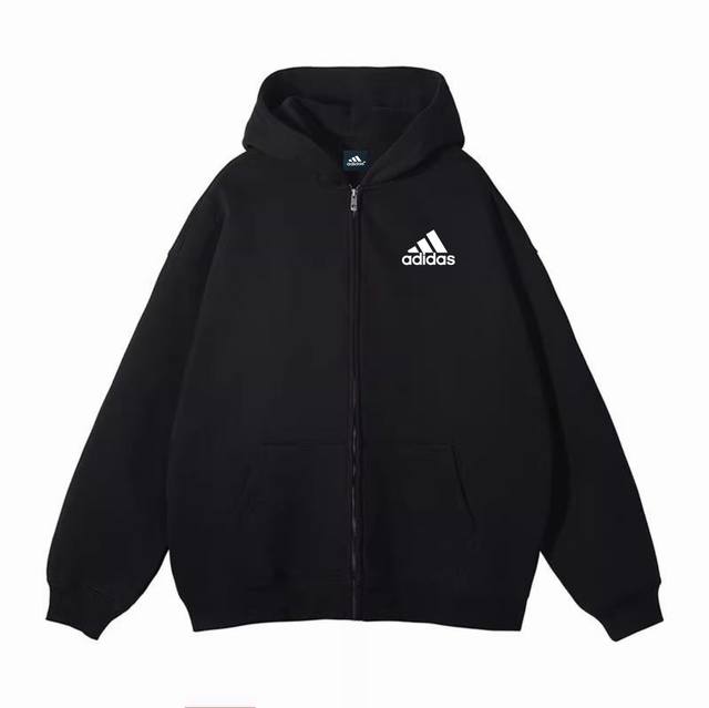 重磅银狐绒加厚 Adidas阿迪达斯冬季加绒加厚连帽开衫拉链卫衣外套 高端冬季加绒拉链卫衣系列 甄选530G银狐绒加厚面料 区别市场便宜货200G低廉单薄品质