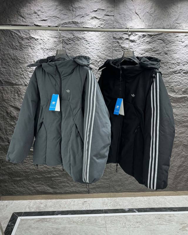 供 Adidas Originals X Hamcus 阿迪联名款 纯色绗缝logo抽绳拉链羽绒短款废土风马甲外套羽绒服 阿迪三道杠废土风机能可拆卸羽绒服 袖子