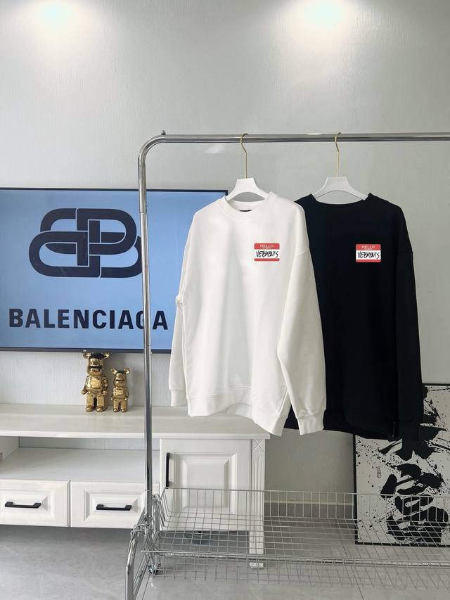 Balenciaga 巴黎世家 阿迪达斯联名 印花圆领加绒卫衣 男女同款 Size：S-Xl Color：黑色、白色 Number：1468106 原版定制 %