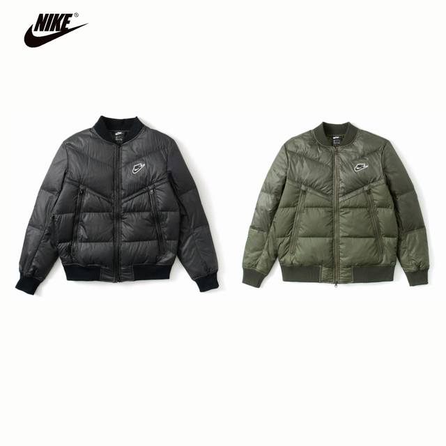 独家爆款 顶级版本 刺绣版本 2024Nike耐克冬季新款飞行员立领棒球接羽绒棉服 Nike As M Nsw Sf Windrunner Hd Jkt 24S