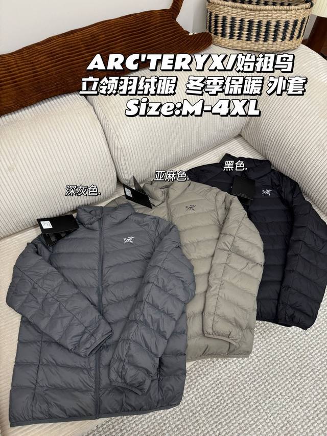 支持90绒检测！ Arc'Teryx 始祖鸟 立领羽绒服 冬季保暖 外套 90绒填充 750蓬松度短款轻薄羽绒服 外套 磨耐且暖保，可作季冬中间层衣物，可也单独