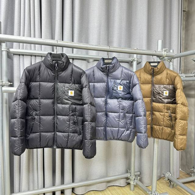 Carhartt 卡哈特 撞色 拼接 四方格子 束腰 加厚棉衣面包服 24冬季新款上新 定制高品质 三防 轻薄面料 上身舒服 易打理 内里采用的是450G新疆手