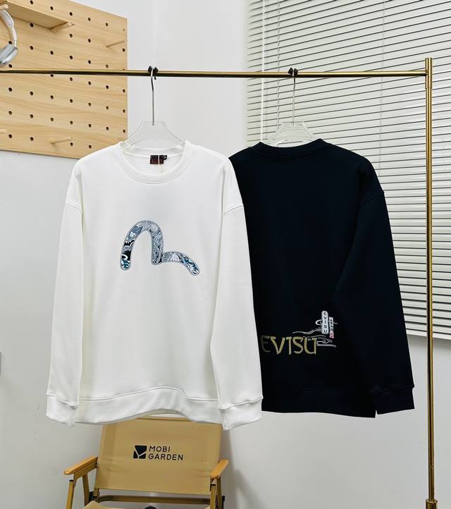 福神 Evisu 福神冬季新款加厚480G抓绒圆领卫衣休闲情侣款 961 顶级版本，细节版本1:1复刻 重磅专柜最新款！走一波！绝对私房牛货！480G高克重加厚