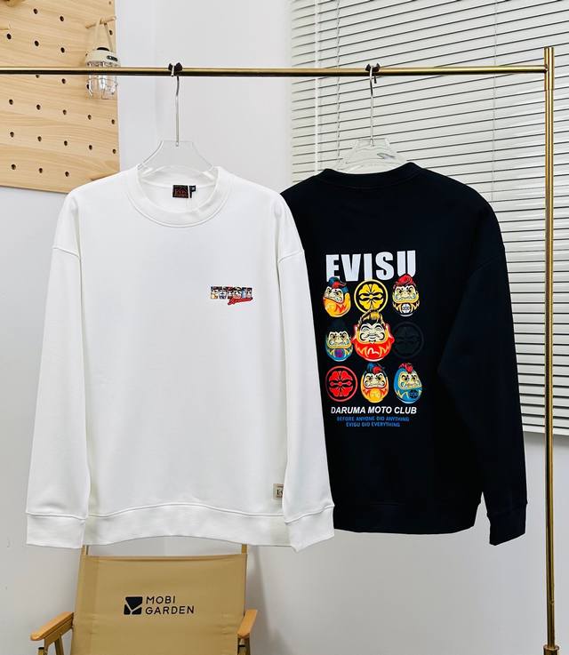 福神 Evisu 福神冬季新款加厚480G抓绒圆领卫衣休闲情侣款 958 顶级版本，细节版本1:1复刻 重磅专柜最新款！走一波！绝对私房牛货！480G高克重加厚