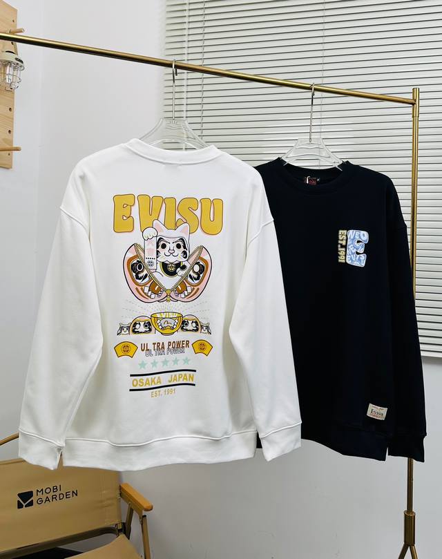 福神 Evisu 福神冬季新款加厚480G抓绒圆领卫衣休闲情侣款 944 顶级版本，细节版本1:1复刻 重磅专柜最新款！走一波！绝对私房牛货！480G高克重加厚