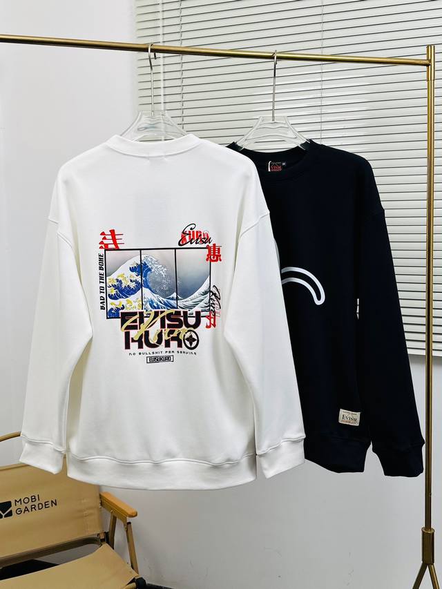 福神 Evisu 福神冬季新款加厚480G抓绒圆领卫衣休闲情侣款 943 顶级版本，细节版本1:1复刻 重磅专柜最新款！走一波！绝对私房牛货！480G高克重加厚