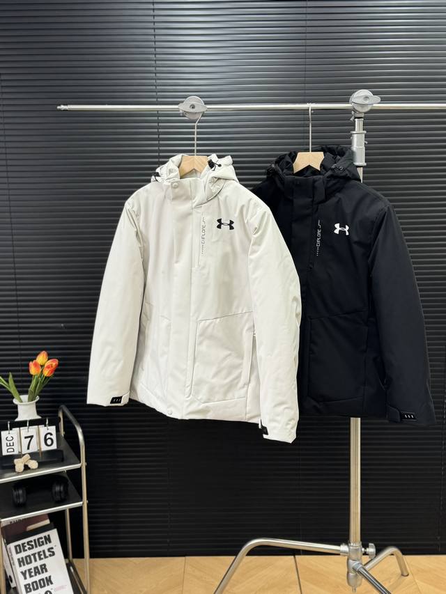 Underarmour 安德玛 冬季运动休闲连帽棉服冲锋外套 -颜色：黑色 白色 -尺码： Xl 2Xl 3Xl 4Xl 5Xl 6Xl 白色是女款最大4X 户