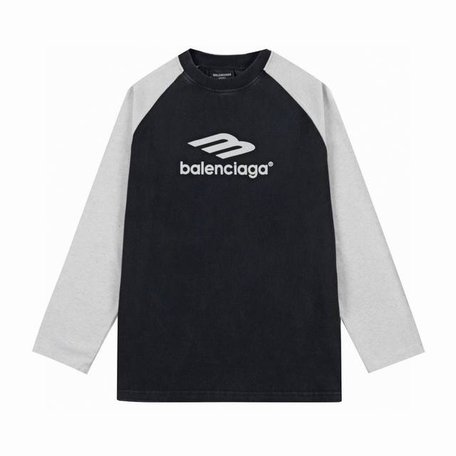 顶级复刻版本]品名: Balenciaga 巴黎世家 新款拼接印花字母大m卫衣长袖t恤 款号：631B14 颜色：黑色 白色 尺码：Xs-L Balenciag