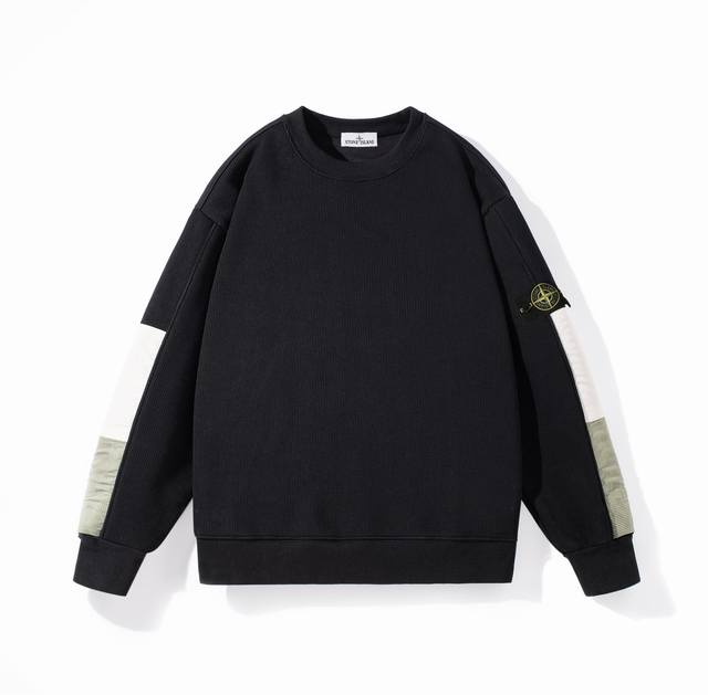 供 Stone Island石头岛经典徽章针织加绒卫衣 定制主标 辅料 水洗齐全 纽扣全部开模与原版一致 秋冬必入 宽松版型 宽边百搭领口 外部细腻针面料 内里