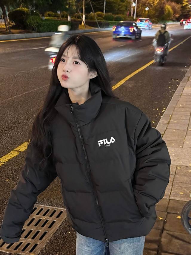 Fila 斐乐韩国新款火焰1911 字母保暖拉链立领羽绒棉服面包服 男女同款 一整衣将近3斤沉 高达750充棉量 全网最ok超厚超保暖 店主北方人亲自评测 大大