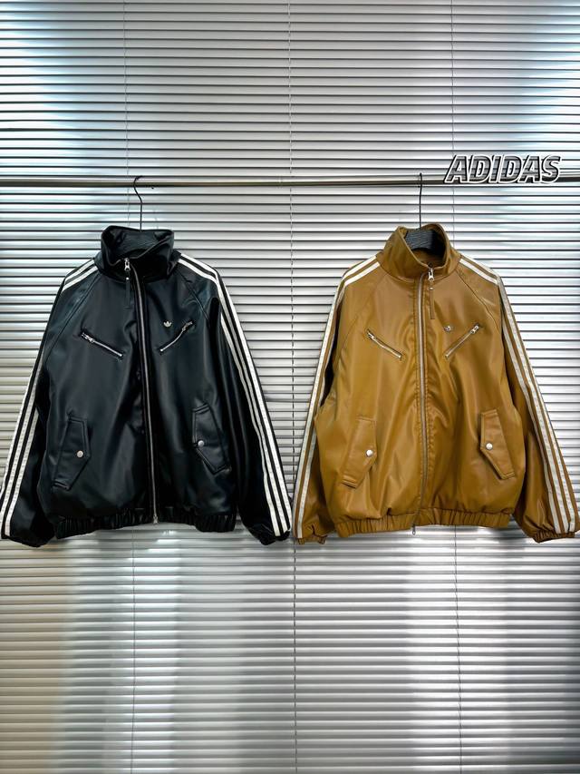 售后到年底 内里夹棉 Ootd街头风日常穿搭｜迪子宝藏皮衣 Adidas Originals Fw24 Sport Pul Jacket 立领工装纯色休闲夹克