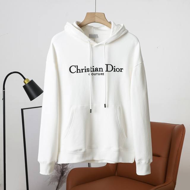 售后到年底 顶级版本 Dior 迪奥 2024秋冬新款胸前重工刺绣字母情侣款连帽卫衣 顶级复刻版是细节与工艺的把控，区别于市场粗制滥造低劣版，穿一次即可见分晓。