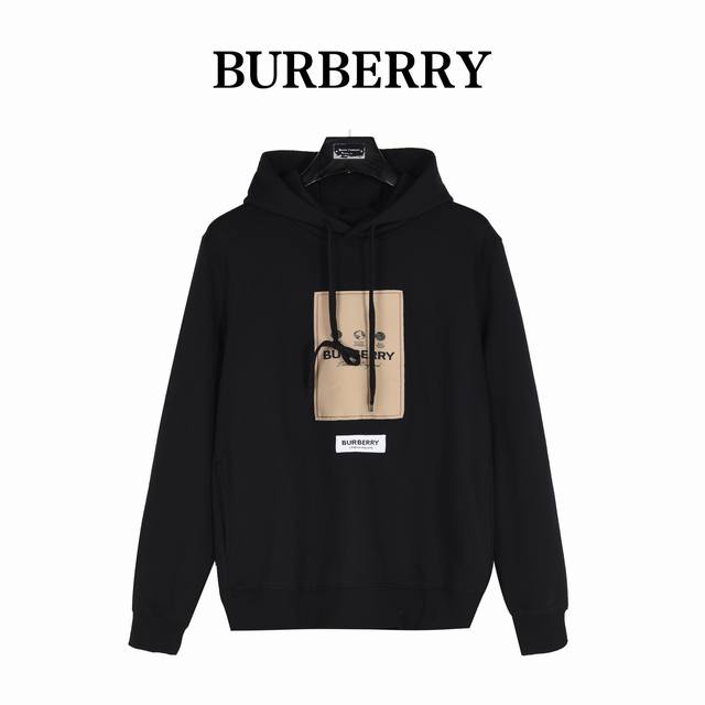 Burberry 巴宝莉 胸前贴布标签连帽卫衣 定制420克双纱紧密全棉卫衣面料，面料定织定染，螺纹与衣身布料颜色一致。 两侧腰间开口袋设计，区别市场错版 平车