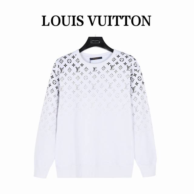 Louis Vuitton 路易威登 24Fw 满印老花渐变圆领卫衣 胸前及后背处满印老花图案印花醒目呈现视觉渐变效果， 后背采用黄色logo标签，满满的路易威