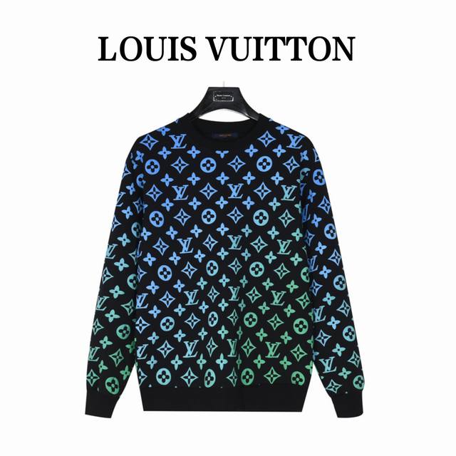 Louisvuitton 路易威登 满印渐变圆领卫衣 精致升级，原版面料 官方同款 400G双股大毛圈面料同缸染面料 手感非常舒服春夏最新砖柜同步 时尚又个性