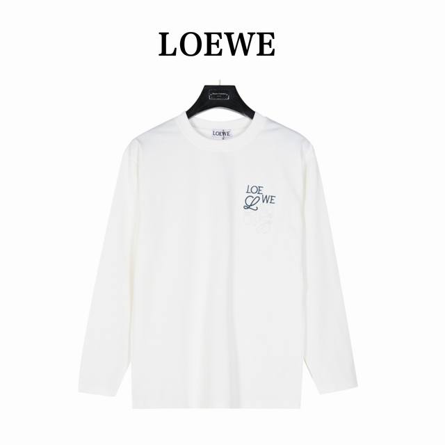 Loewe 罗意威 24Fw 简约撞色logo刺绣长袖t恤 简约清新风格，彰显出高品格的气质， 客供定织300G高克重双纱棉布料子 肉实的质感，一眼可见的高级