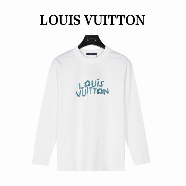 Louis Vuitton 路易威登 24Fw 小蓝花logo刺绣字母长袖t恤 客供定织300G高克重双纱棉布料子 肉实的质感，一眼可见的高级 贵气 贴身柔软舒