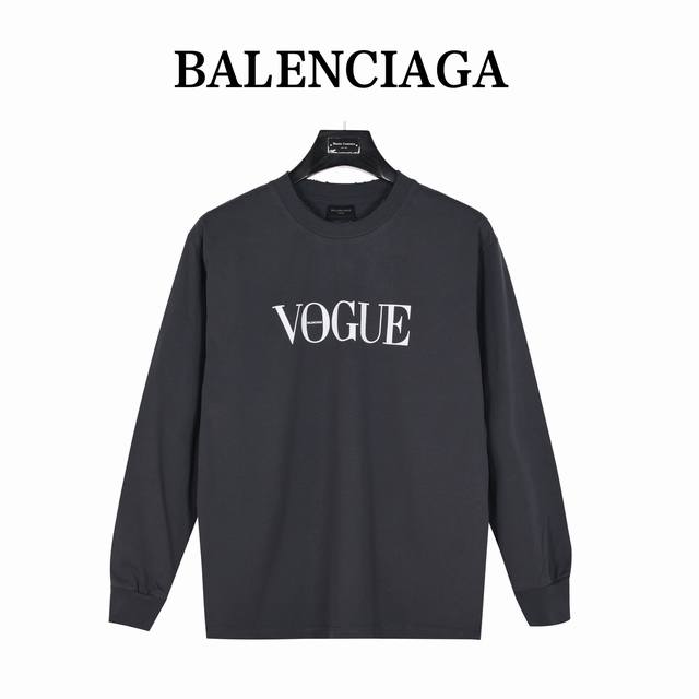 Balenciaga巴黎世家 X Vogue 联名 后背灯塔水洗破洞长袖t恤 购入原版对版操作今年新发售的可乐区别往年。领口，肩处，袖口，下摆均采用破洞工艺处理