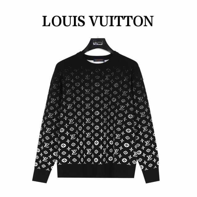 Louis Vuitton 路易威登 满印老花提花星空渐变羊毛针织毛衣 原版开模 对色定染羊毛混纺纱线 毛料柔软细腻 柔和舒适 上手一摸手感便知柔软细腻效果 高