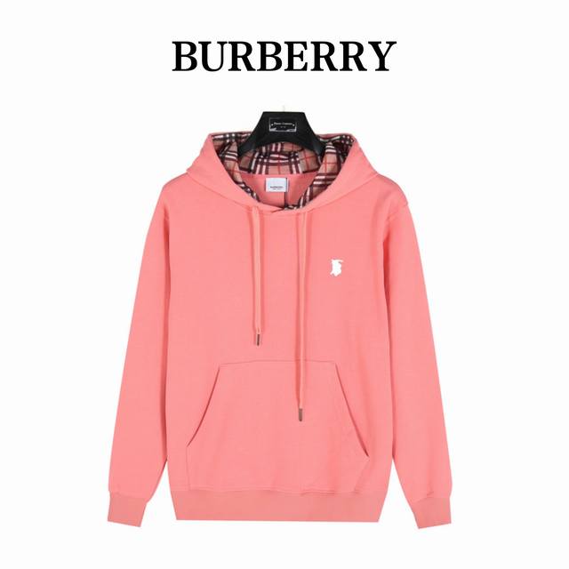 Burberry 巴宝莉经典刺绣字母标识格纹内衬连帽卫衣 男女同款全新美学灵感趣味设计,渠道性质精品。让整体造型设计更加优雅时尚，今夏最火系列，无数明星潮人追捧