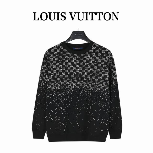 Louis Vuitton 路易威登 24Fw 渐变小飞机印花圆领卫衣 420克重纯棉面料毛圈底定制32支2*2螺纹 成衣两遍水洗处理 面料舒适亲肤无异感 定制