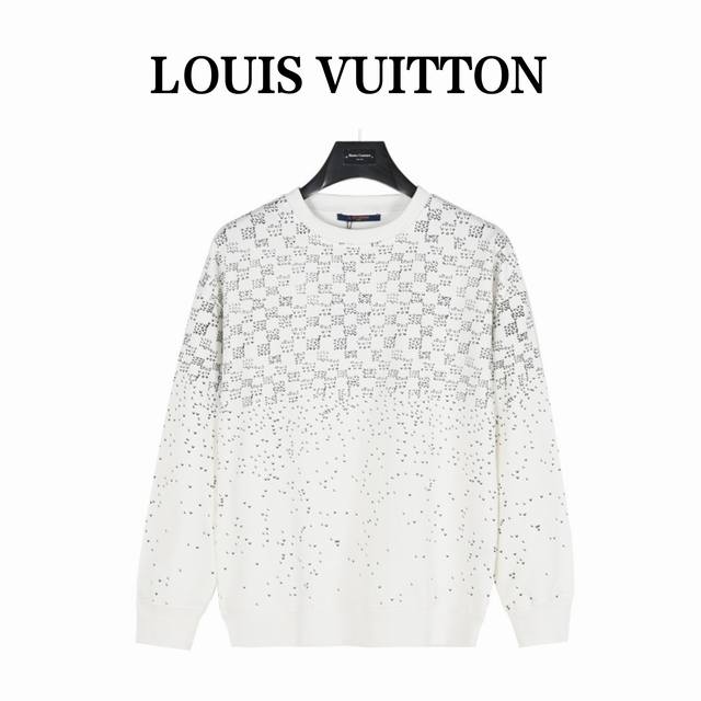 Louis Vuitton 路易威登 24Fw 渐变小飞机印花圆领卫衣 420克重纯棉面料毛圈底定制32支2*2螺纹 成衣两遍水洗处理 面料舒适亲肤无异感 定制