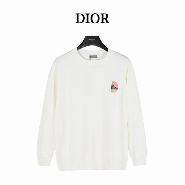 Dior 迪奥 24Fw 胸口风景刺绣logo圆领卫衣 清爽干净的棉质情侣款卫衣 实物很漂亮的颜色！ 给人很干净的高级感 胸前风景花字母刺绣图案设计 彰显大气奢