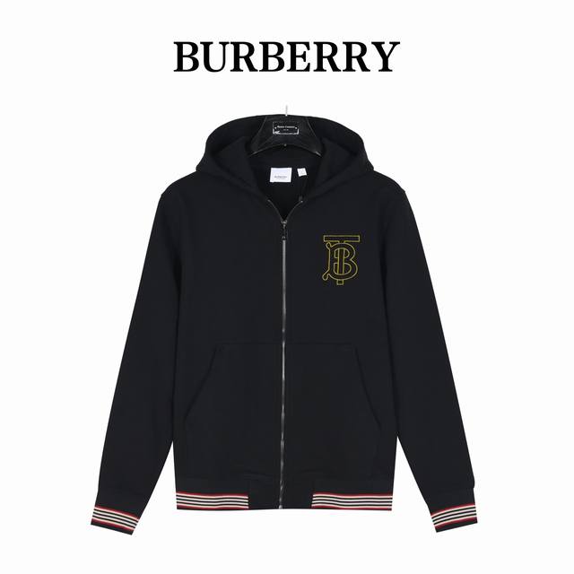 Burberry 巴宝莉 24Fw Tb刺绣条纹抓绒拉链连帽外套 采用500G磨毛面轻抓毛底面料 内里磨毛抓绒 面料厚实 手感柔软舒适 胸口经典tb镂空logo