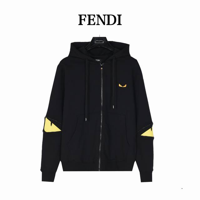 Fendi 芬迪 24Fw 手臂拼接眼睛小怪兽拉链套装连帽外套 贸易公司代订单稀货；渠道代购难求独版，小怪兽实在是太抢眼了，以超萌，独特， 搞怪的性格颇具人爱以