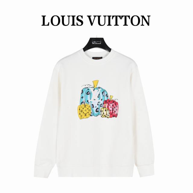 Louis Vuitton 路易威登 彩色绒面发泡南瓜圆领卫衣 顶级制作工艺420克纯棉进口面料，定制32支螺纹，成衣两遍水洗处， 面料舒适亲肤无异感，定制定染