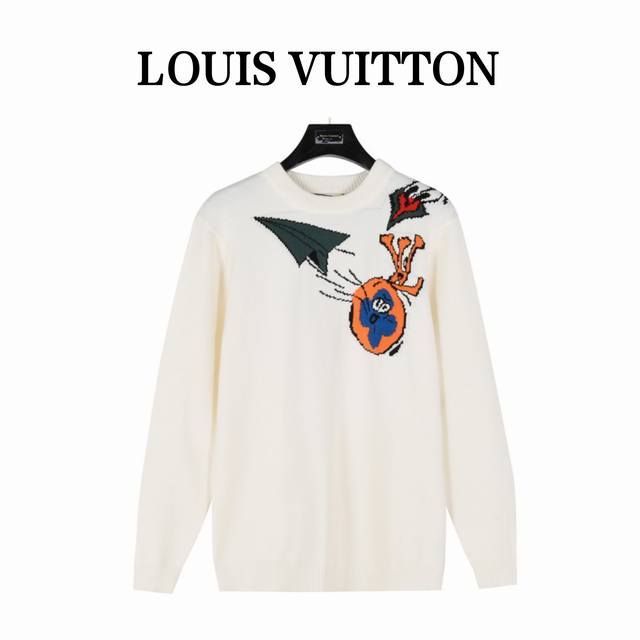 Louisvuitton 路易威登lv童趣纸飞机针织提花圆领套头毛衣针织衫 单品采用定染定纺纱线、购入原版打造 全套定制辅料 细节决定成败 重磅秋冬新款 单品克