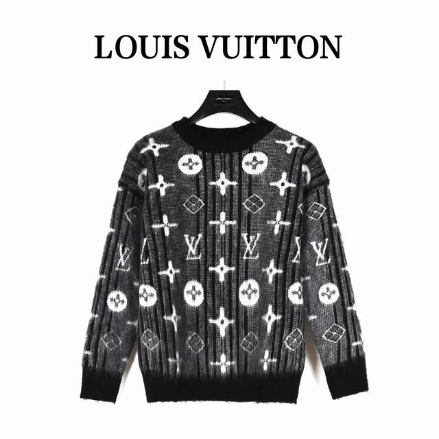 Louisvuitton 路易威登 24Fw 全幅老花logo提花混纺马海毛套头毛衣 白色老花字母冬天没有一件lv是不完整滴气感满满，Lv即高级又慵懒，咋穿咋好