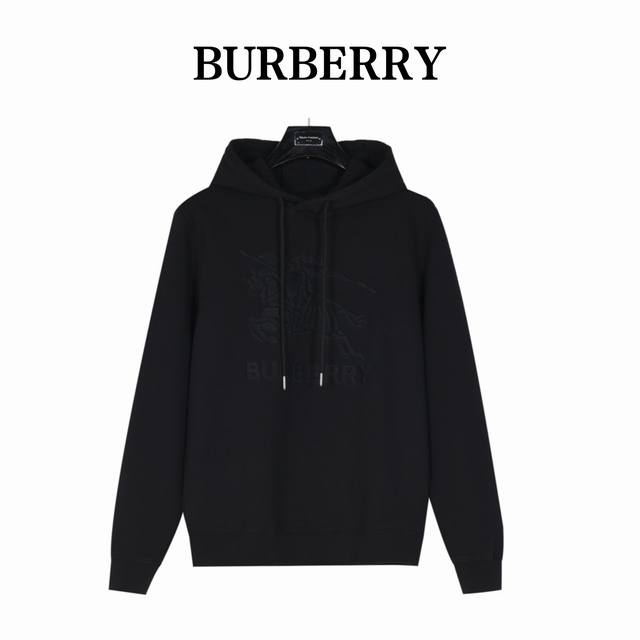 Burberry 巴宝莉 浮雕刺绣立体凹凸战马连帽卫衣 高级420G全棉毛圈面料，洗水后达450G高克重 ， ~厚实不变形亲肤感巨好~纯棉柔软面料 对色定染面料