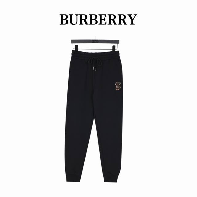 Burberry 巴宝莉 24Fw Tb格纹贴布立体刺绣棉质针织长裤 面料采用400克洗水纯棉毛圈棉质面料，订染颜色后整蚀毛处理，对照原版做丝滑超柔处理， 布面