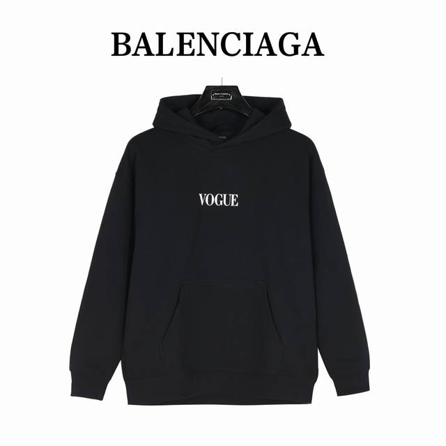 Balenciaga巴黎世家 X Vogue 联名 后背灯塔数码印花连帽卫衣 面料：面料采用定制450克水洗毛圈棉面料 下垂感和面料硬挺度非常屌 水洗重工至极