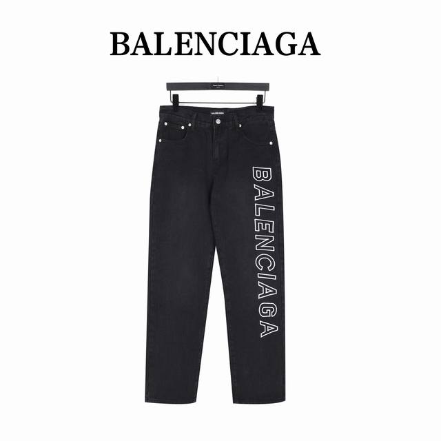 Balenciaga 巴黎世家 侧边logo字母刺绣套装牛仔裤 复古水洗牛仔 目前为止所有balenciaga牛仔里面最好看又特别的一款了 上身是天花板级别的