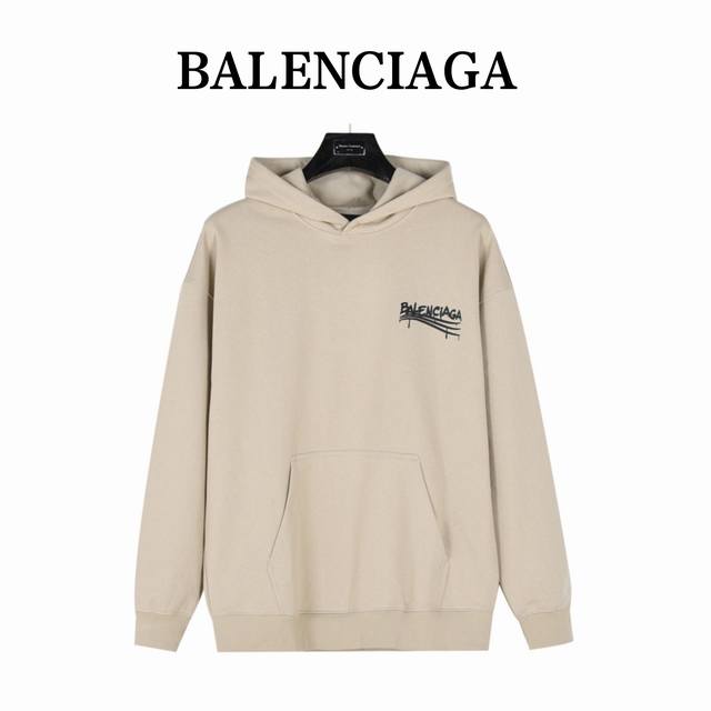 Balenciaga巴黎世家 24Fw 恶搞涂鸦字母logo印花连帽卫衣 Chicago街头设计师联名款 面料：面料采用定制450克水洗毛圈棉面料 下垂感和面料