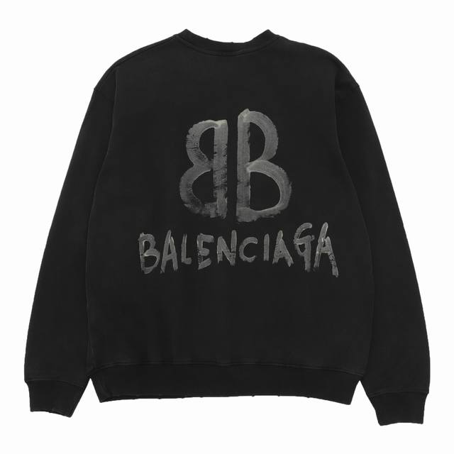 Balenciaga 巴黎世家 手绘夜光印花圆领卫衣 Size：S-L