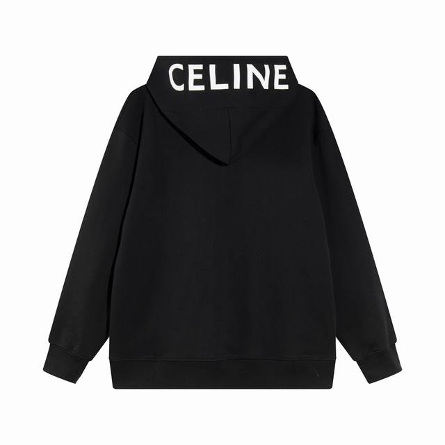 211款，高端定制，最高品质版本celine*家logo印花连帽开衫，采用独家定制480G原版1:1双股双纱纯棉面料，定织定染同缸无色差罗纹，定制1:1辅料，三