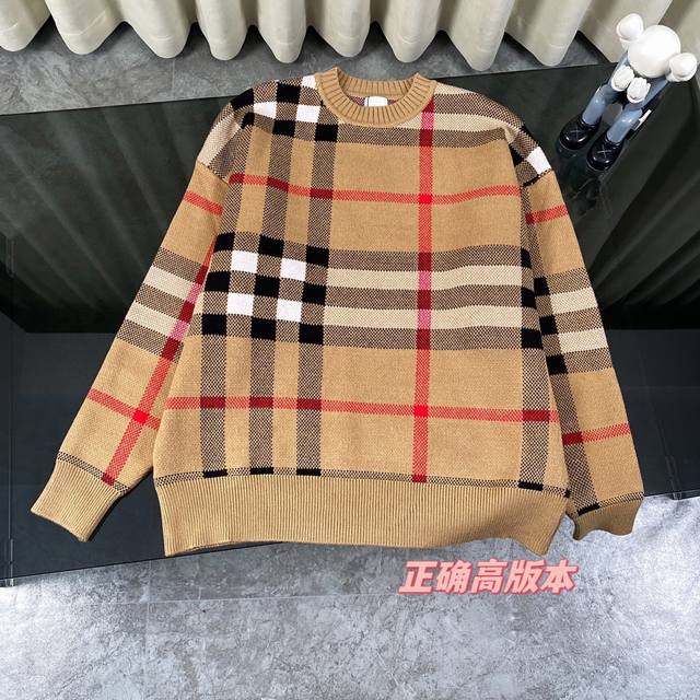 上新 纯原臻品 顶级复刻 Burberry 巴宝莉新款经典条纹格子圆领毛衣 - 购入原版开模打造，全套定制辅料，细节决定成败。 - 博柏利 Burberry，又