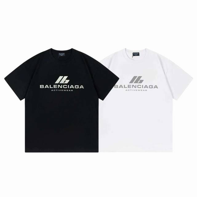 Balenciaga 巴黎世家 2025早春新款 定制270G双纱纯棉面料 已洗水处理 不变形 不掉色 3M反光激光刻字logo 男女同款 短袖t恤 颜色：白色