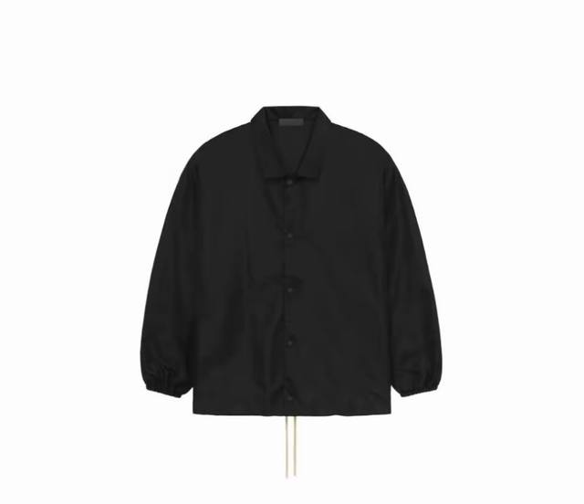 顶级版本fear Of God Essentials Fw23 云系列 Coaches Jacket 纯色logo翻领防风纽扣教练夹克 Essential 是f