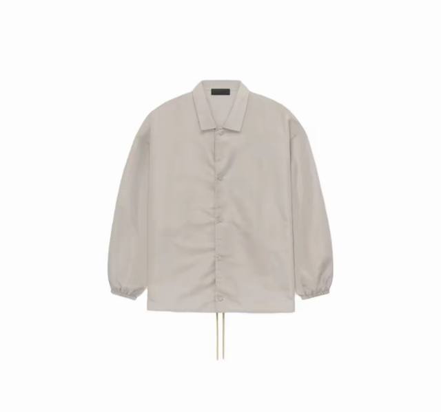 顶级版本fear Of God Essentials Fw23 云系列 Coaches Jacket 纯色logo翻领防风纽扣教练夹克 Essential 是f