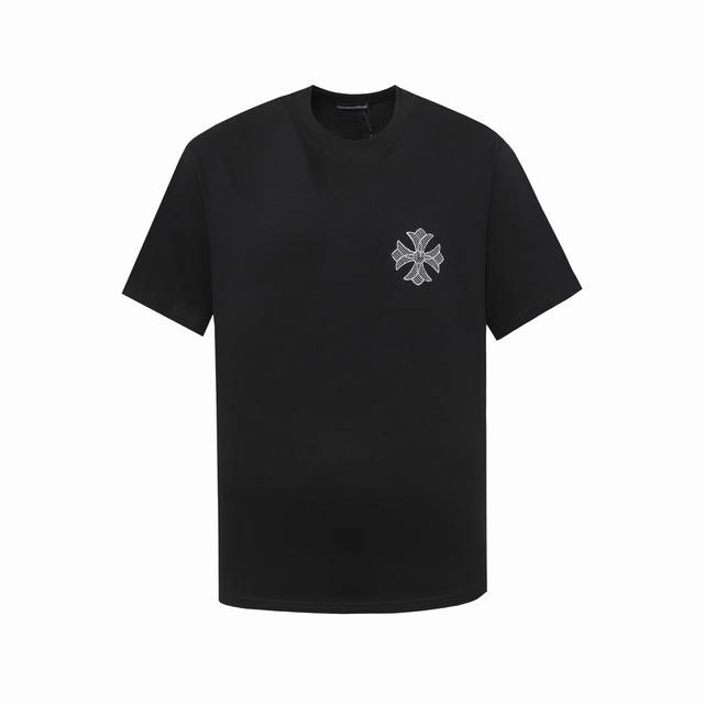 Chrome Hearts*克罗心 重工十字架绣花 梵文马蹄手工订标短袖t恤 独家定织定染高克重紧密精梳棉面料os落肩宽松版型 春夏最新砖柜同步 男女同款 码数