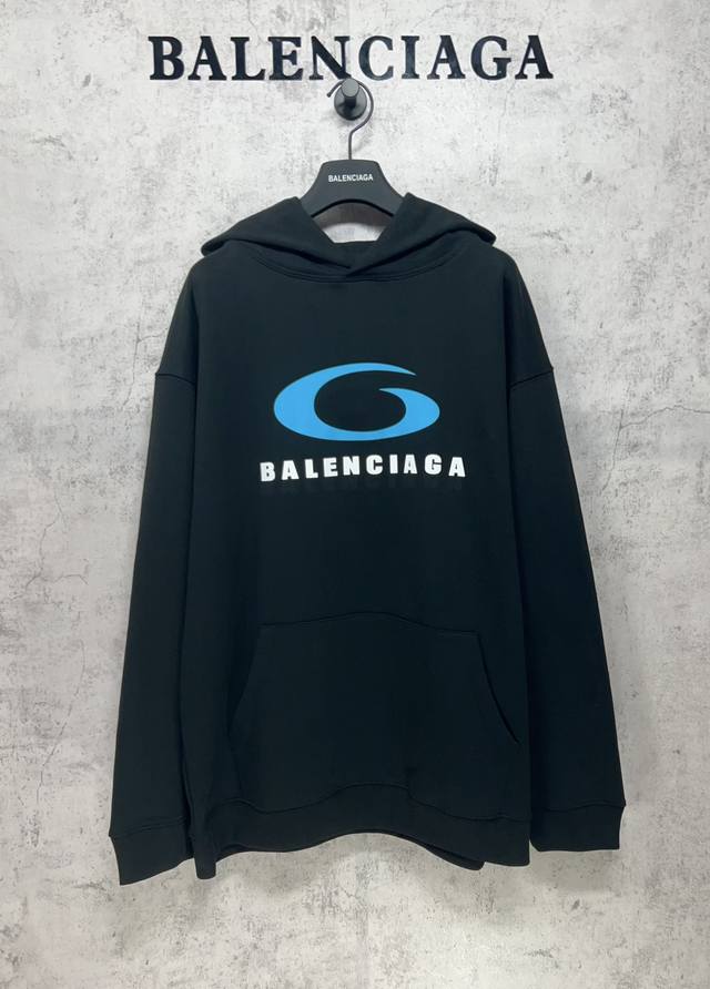 Balenciaga巴黎世家顶级版本1:1官网品质 正面饰以 Loop Sports Icon印花连帽大卫衣.砖柜同步.第一时间正品研制，欢印对比！面料采用巴黎